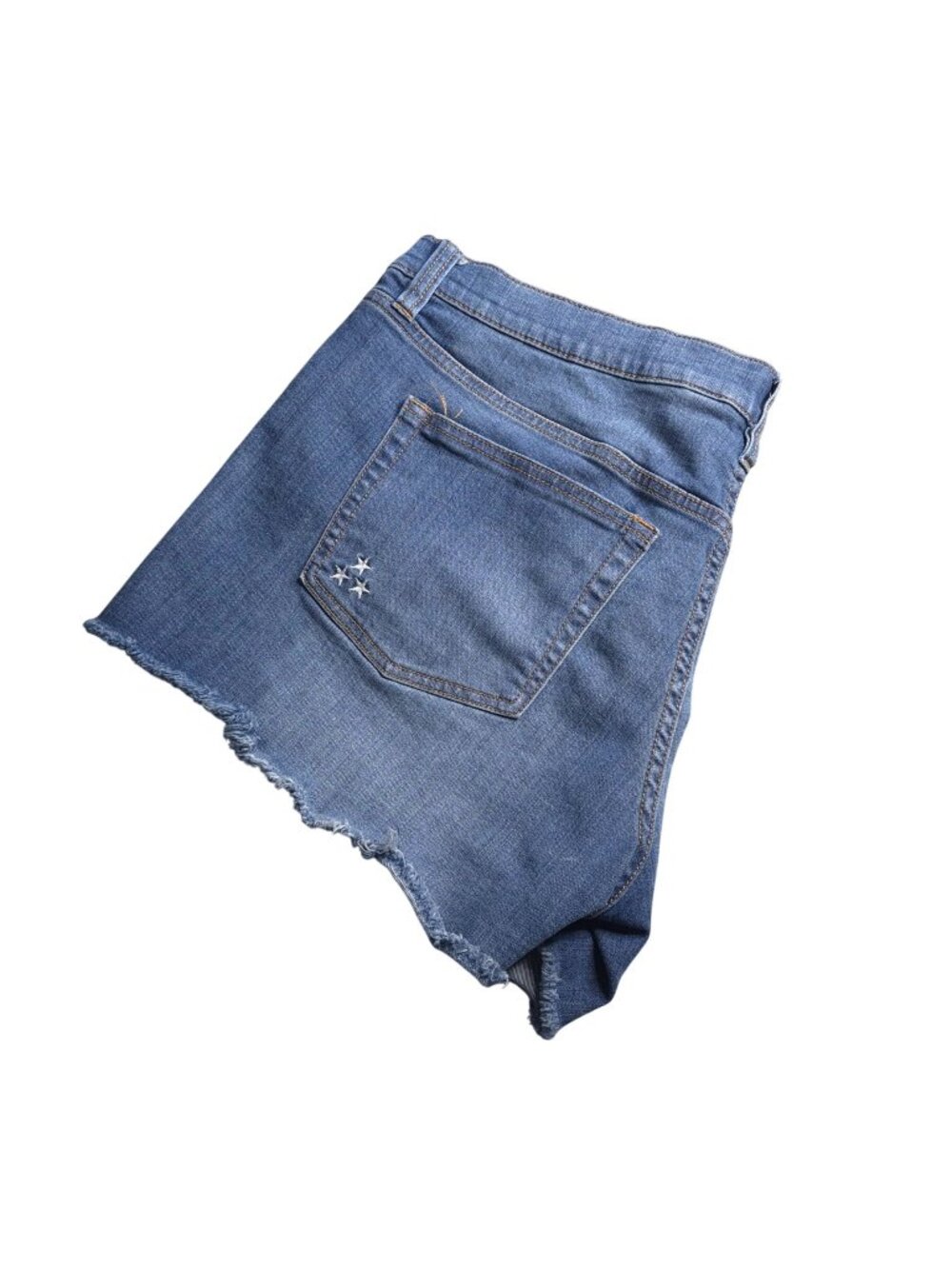 J. Crew Womens Cutoff Jean Shorts 33 Frayed Hem Distressed Star Embroidery